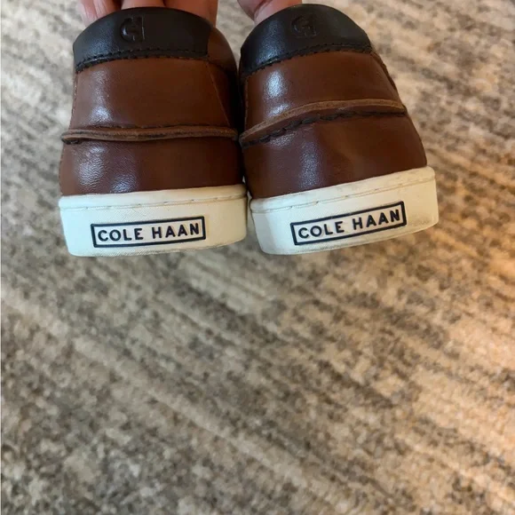 Cole Haan Brown Leather Slip-On Loafers with White 
Size 10 - Picture 2 of 4